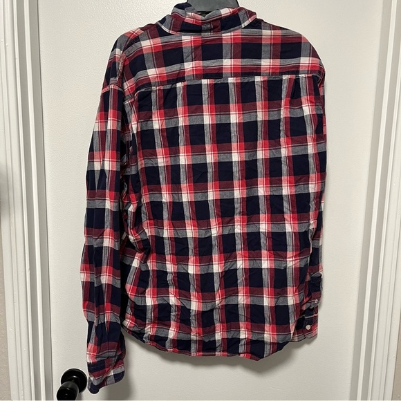 Wrangler Flannel Red White and Blue Pattern Men's XL - Picture 5 of 5